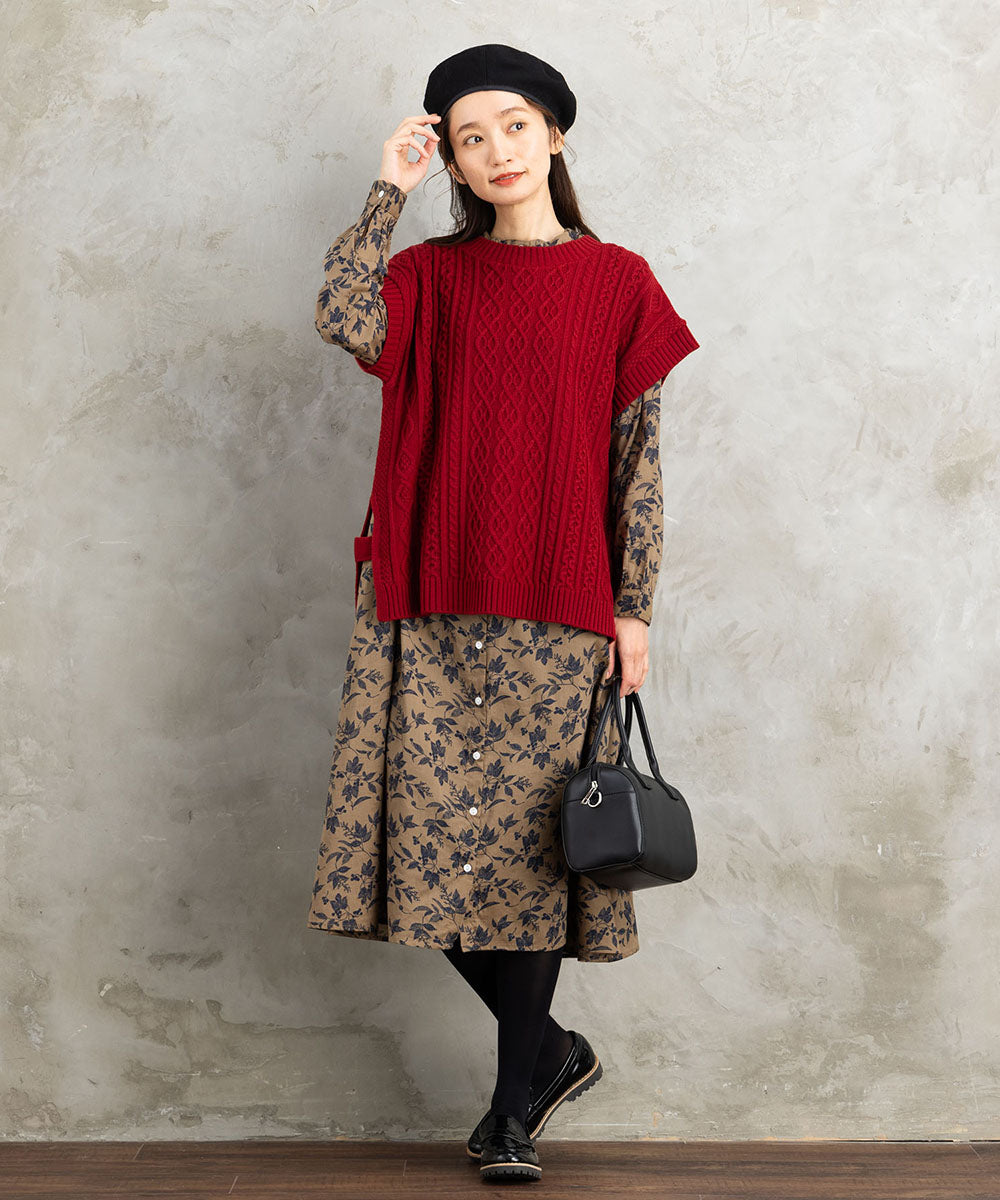 大きいサイズ レディース ワンピース ニットベスト アンサンブル大きい