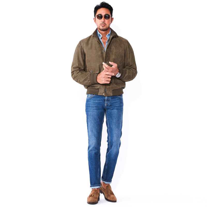 スエードドライビングブルゾン ダークベージュ – MINIMAL WARDROBE