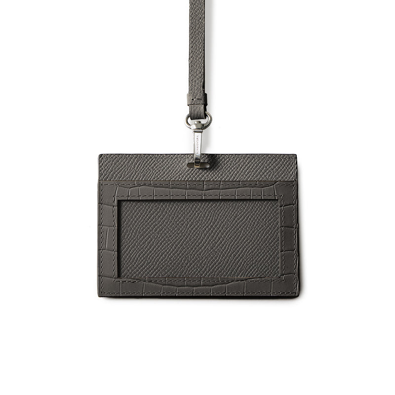 IDカードホルダー ノブレッサ × エンボスクロコレザー (横型