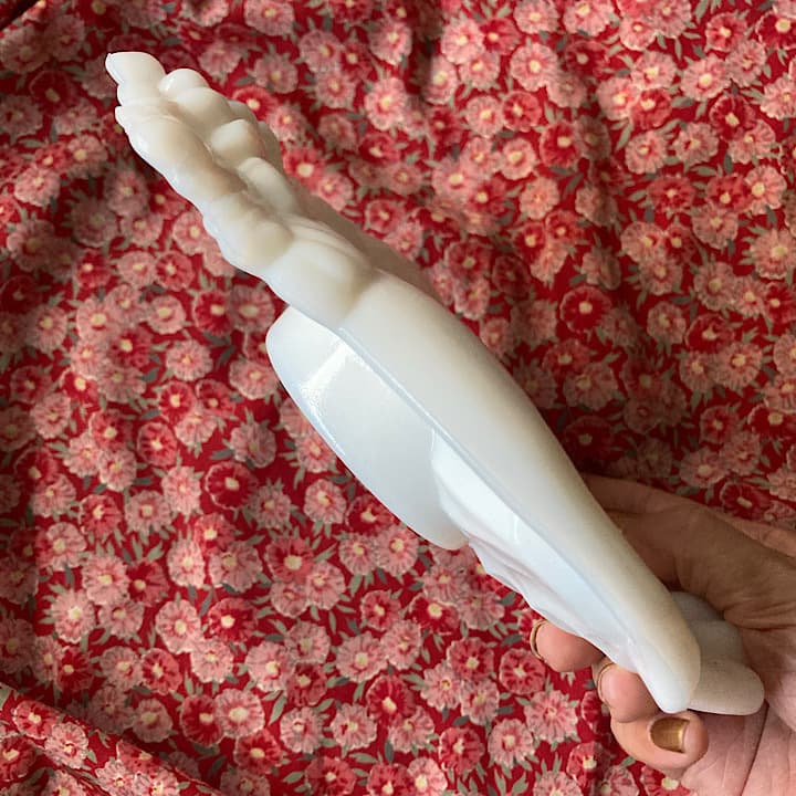 018WESTMORELANDホワイトミルクガラスオープンハンドトレイ