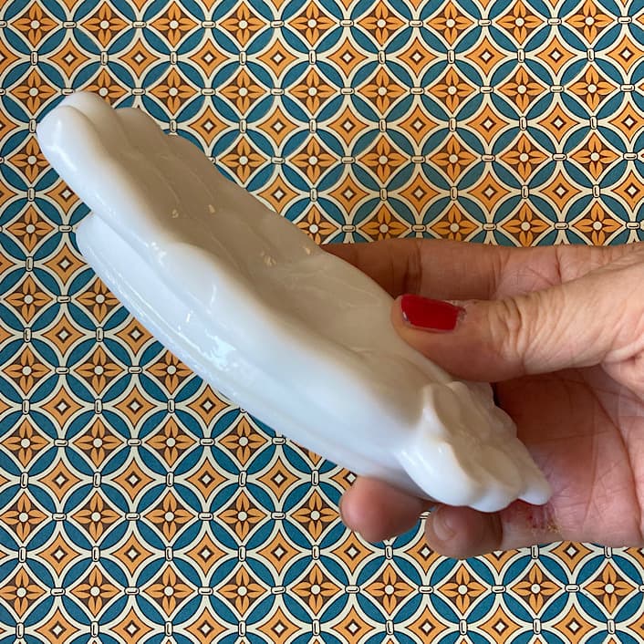 013『BIRD-IN-HAND』Avonミルクガラスハンドトレイ片手タイプ