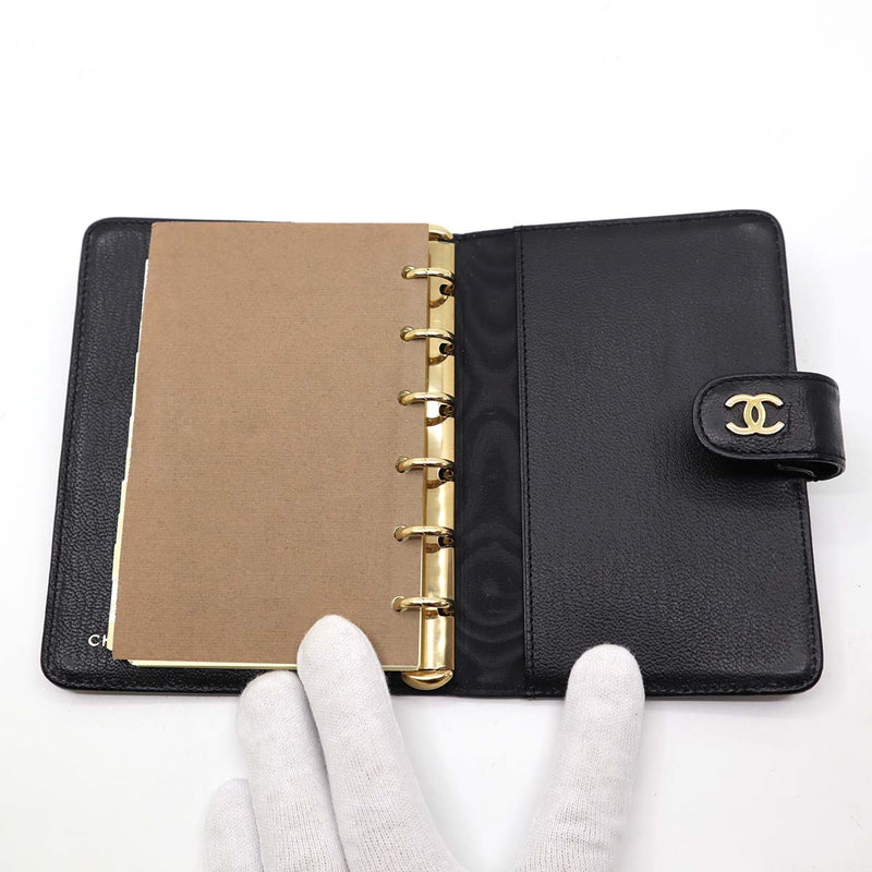 CHANEL シャネル 手帳カバー ミニ ブラック レザー アドレス帳 k544
