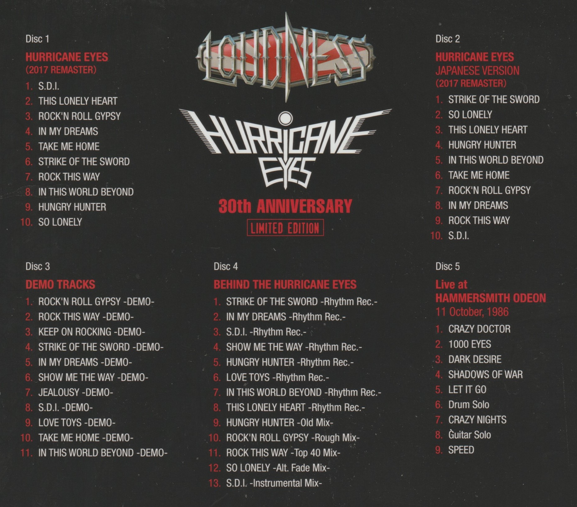 REVIEW: Loudness – Hurricane Eyes (1987, 2017 30th anniversary 5