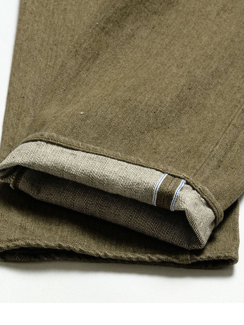 Pure Blue Japan XX OL-14oz-019 Olive White Selvedge Denim