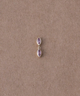 K18YG ピース ブラウンダイヤモンド アーチ ピアス（270816） ｜ women