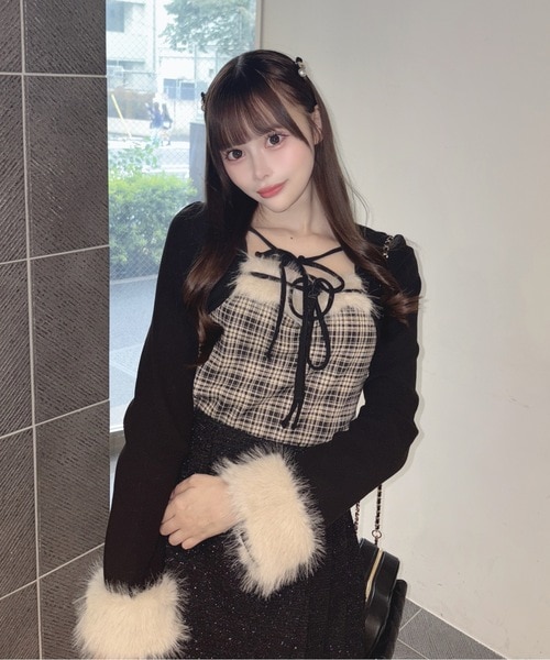 ファー付きボレロ風トップス｜ワンウェイの通販｜&mall（アンドモール