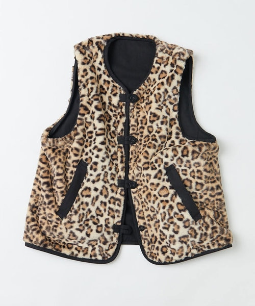 別注リバーシブル レオパード ボアベスト/リバーシブル｜フリークス