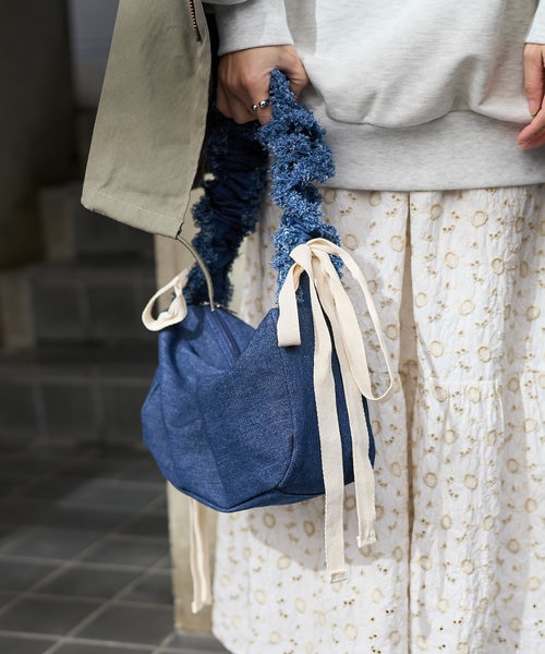 デニム フリルギャザーリボン バッグ｜フリークスストアの通販｜&mall