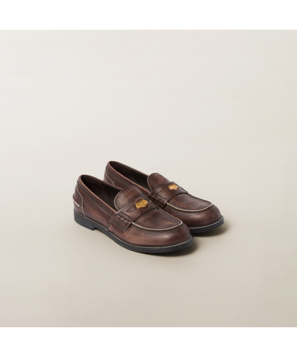 MIU MIU/ミュウミュウ通販 | アンラインドブリーチレザー ローファー