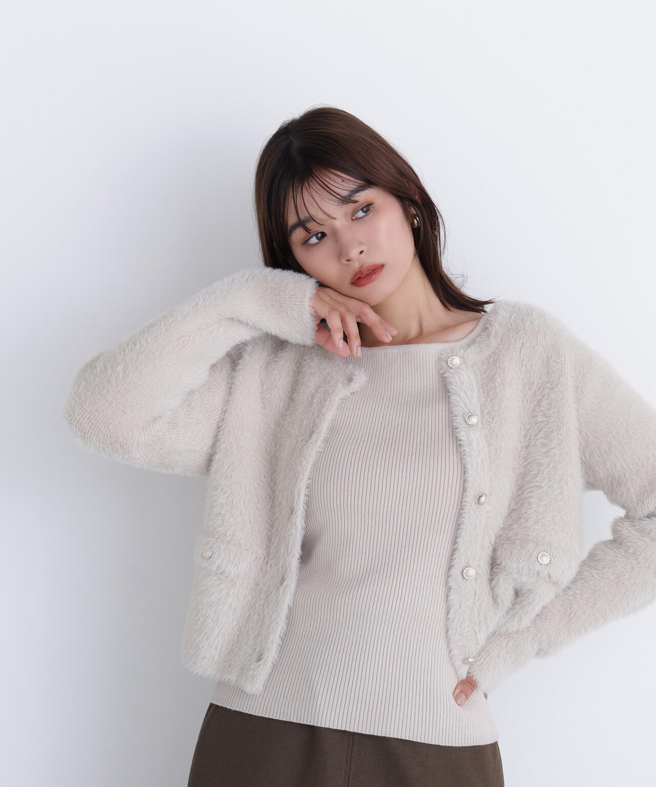 sweet掲載】【ちょうど、いい服】“ふわ＆リブ”アンサンブルニット