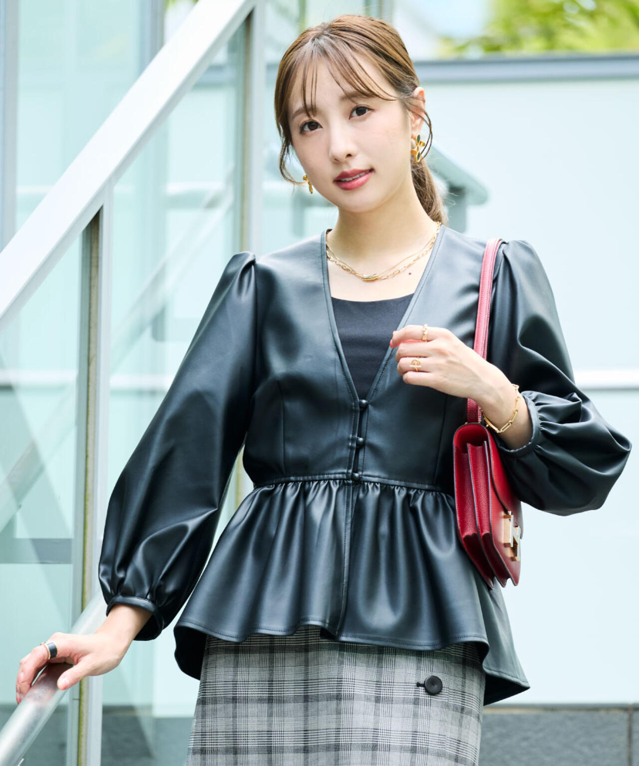 フォーレザーペプラムブラウス | PINKY&DIANNE（ピンキー&ダイアン