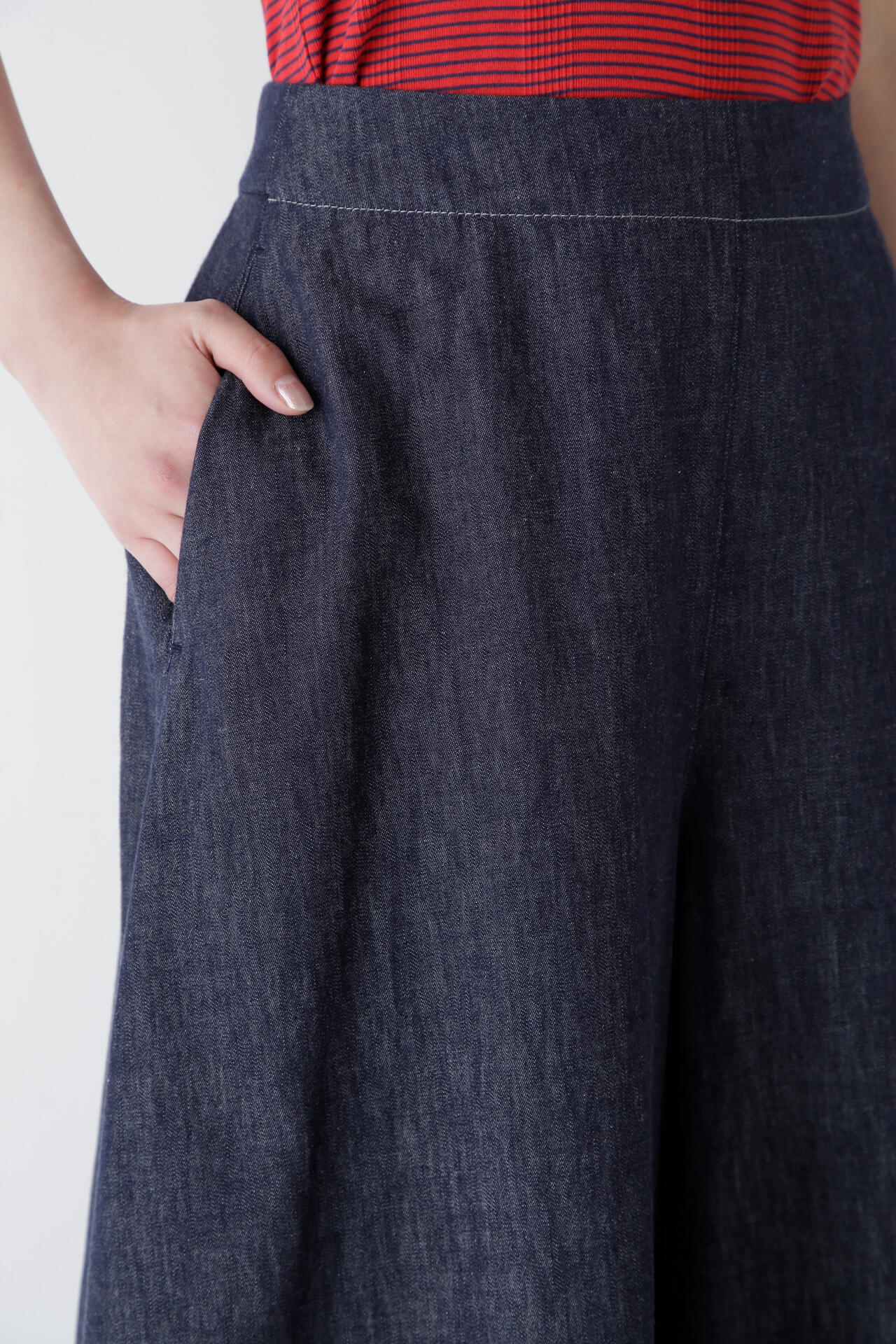 ライトオンスデニムフレアースカーチョ | human woman（ヒューマン