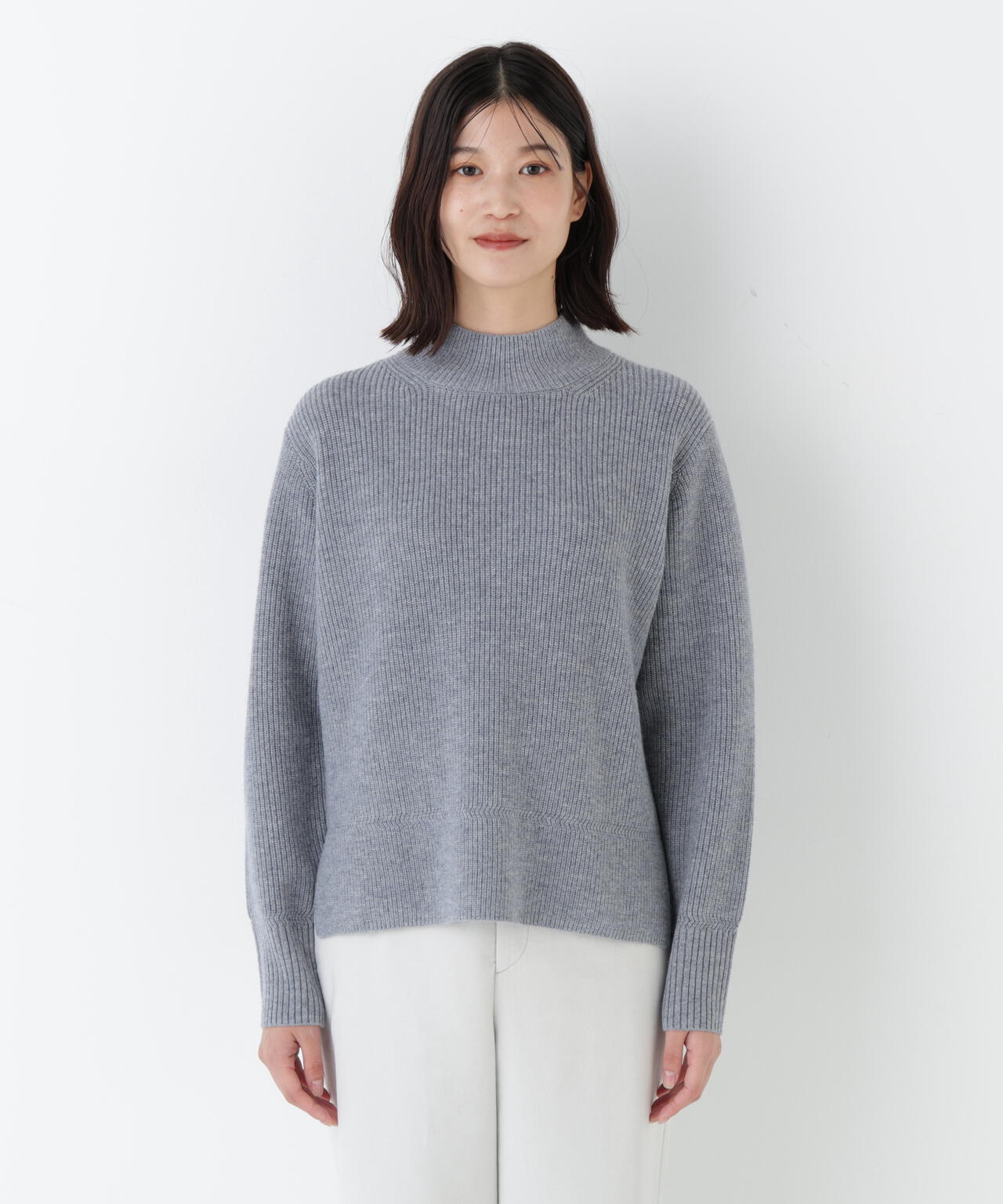 ≪洗える≫ウールハイネック片畦プルオーバー | human woman