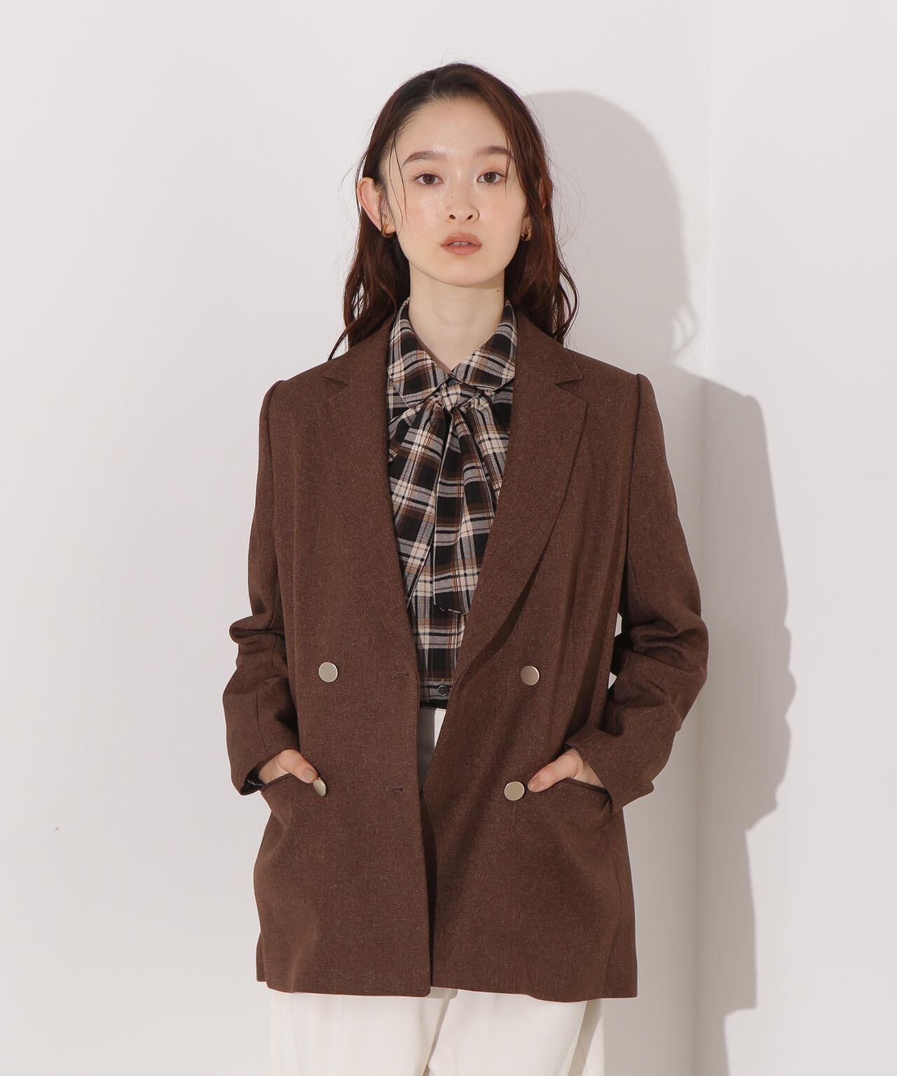 岸本セシルさん着用】ダブルブレストテーラードジャケット | N