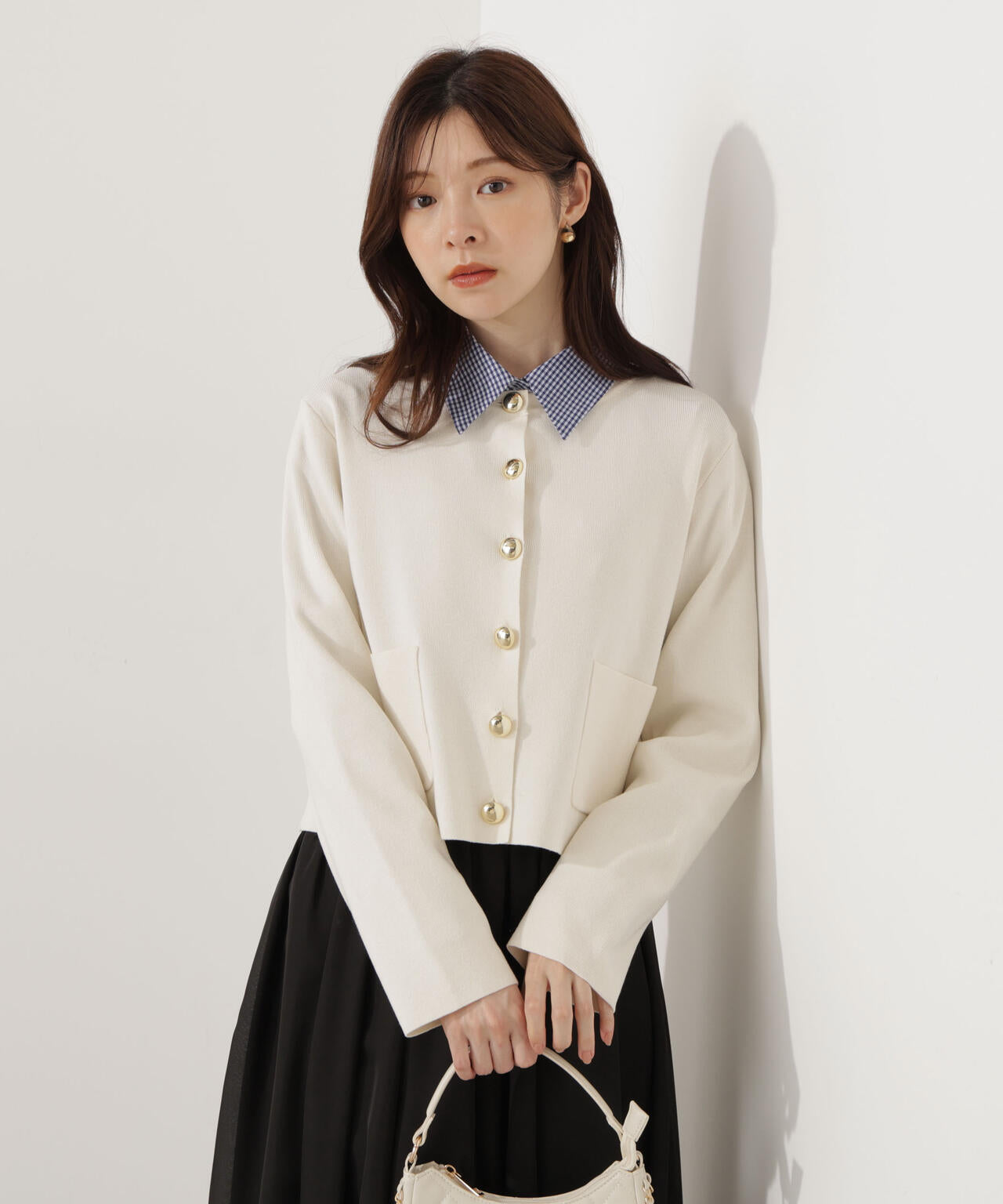 青島心さん着用】＜ハンドウォッシャブル＞シルク混ニットカーディガン