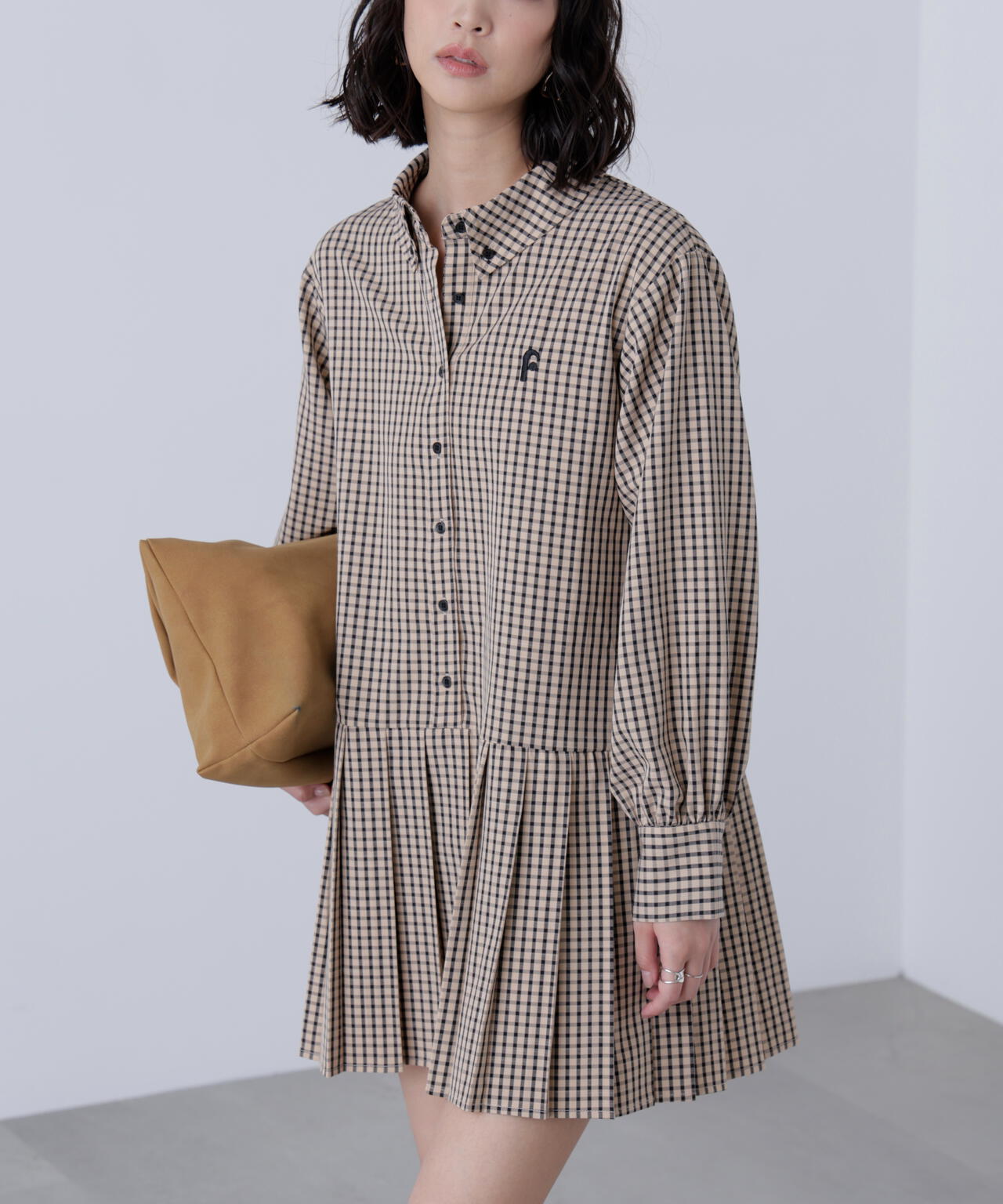 プリーツシャツロングスリーブミニワンピース | FREE'S MART（フリーズ