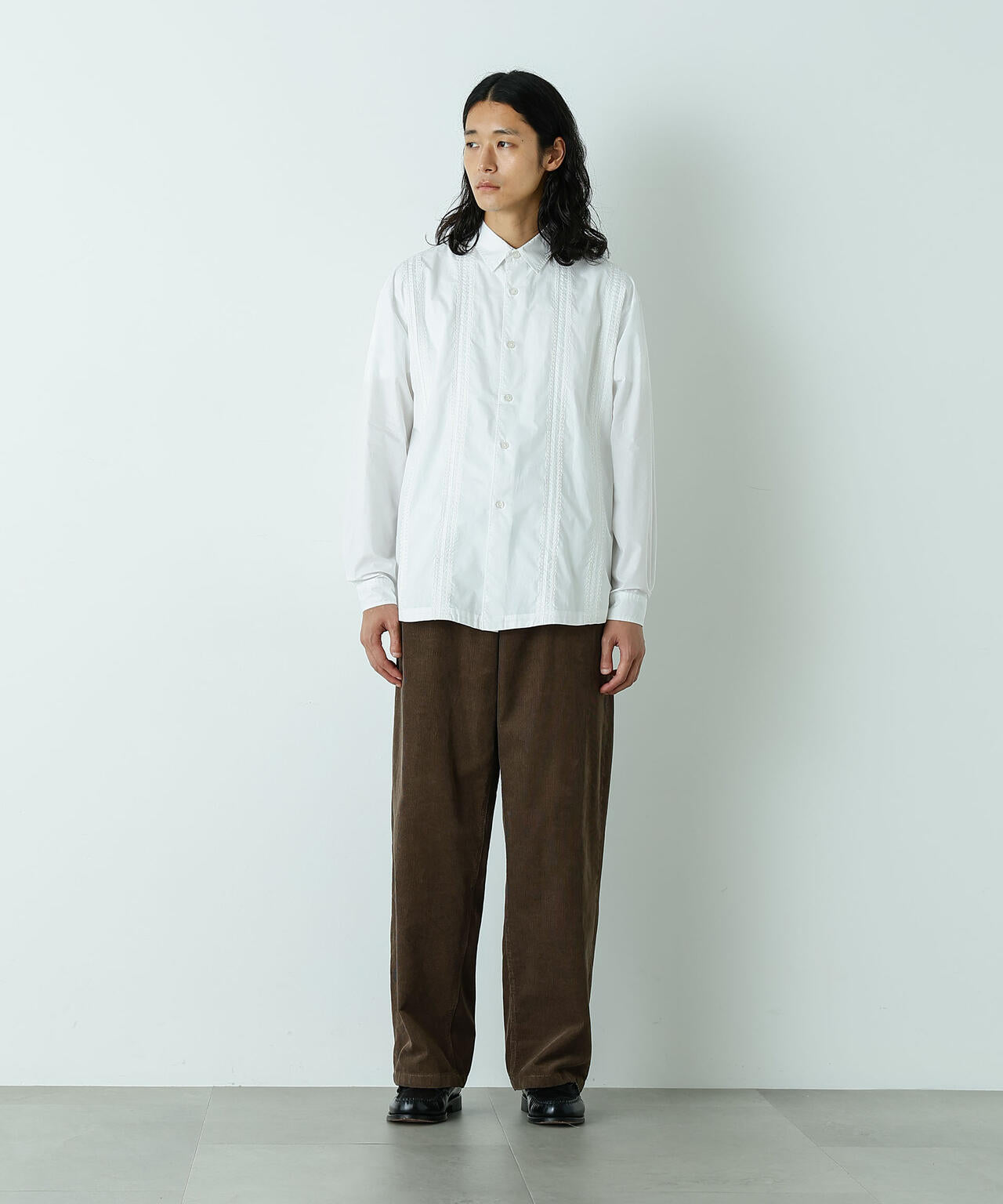 HOTEL LACE」デザインステッチロングスリーブシャツ | NANO universe