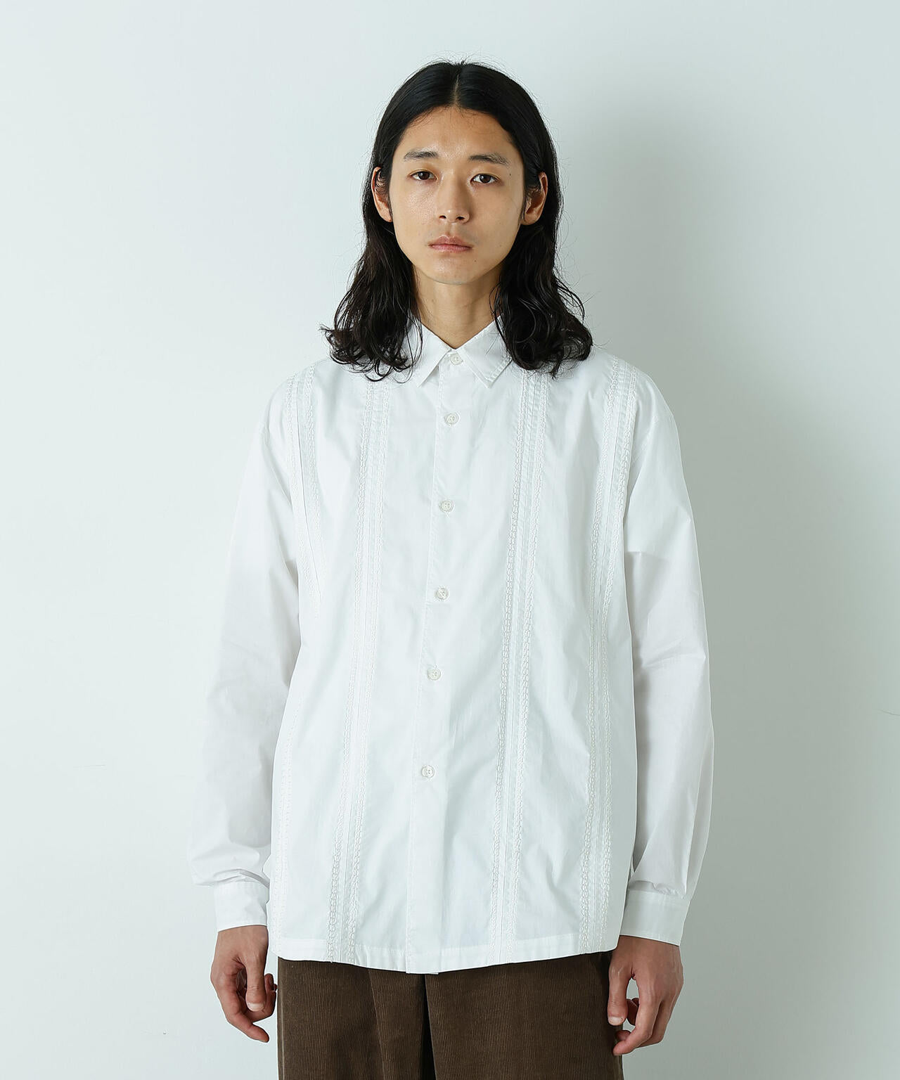 HOTEL LACE」デザインステッチロングスリーブシャツ | NANO universe