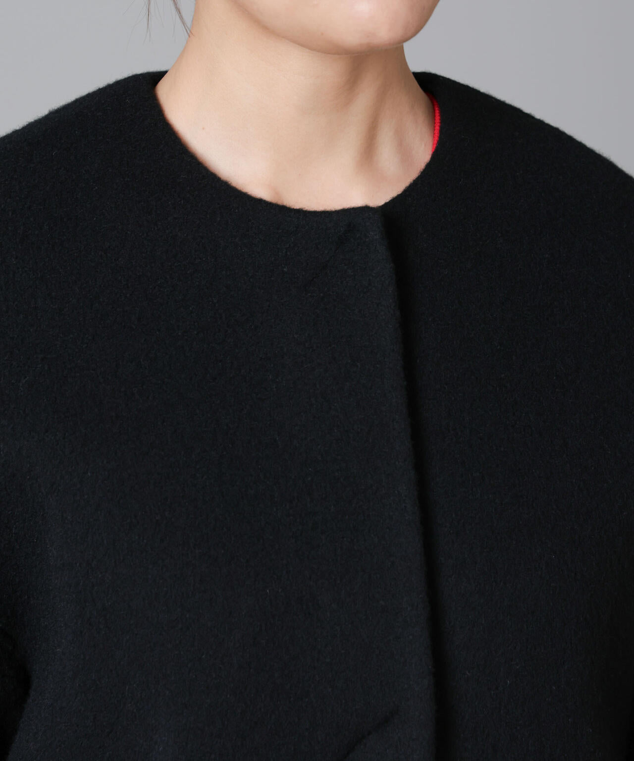 PECOLAMBウールカシミヤノーカラーミドル丈コート | NANO universe