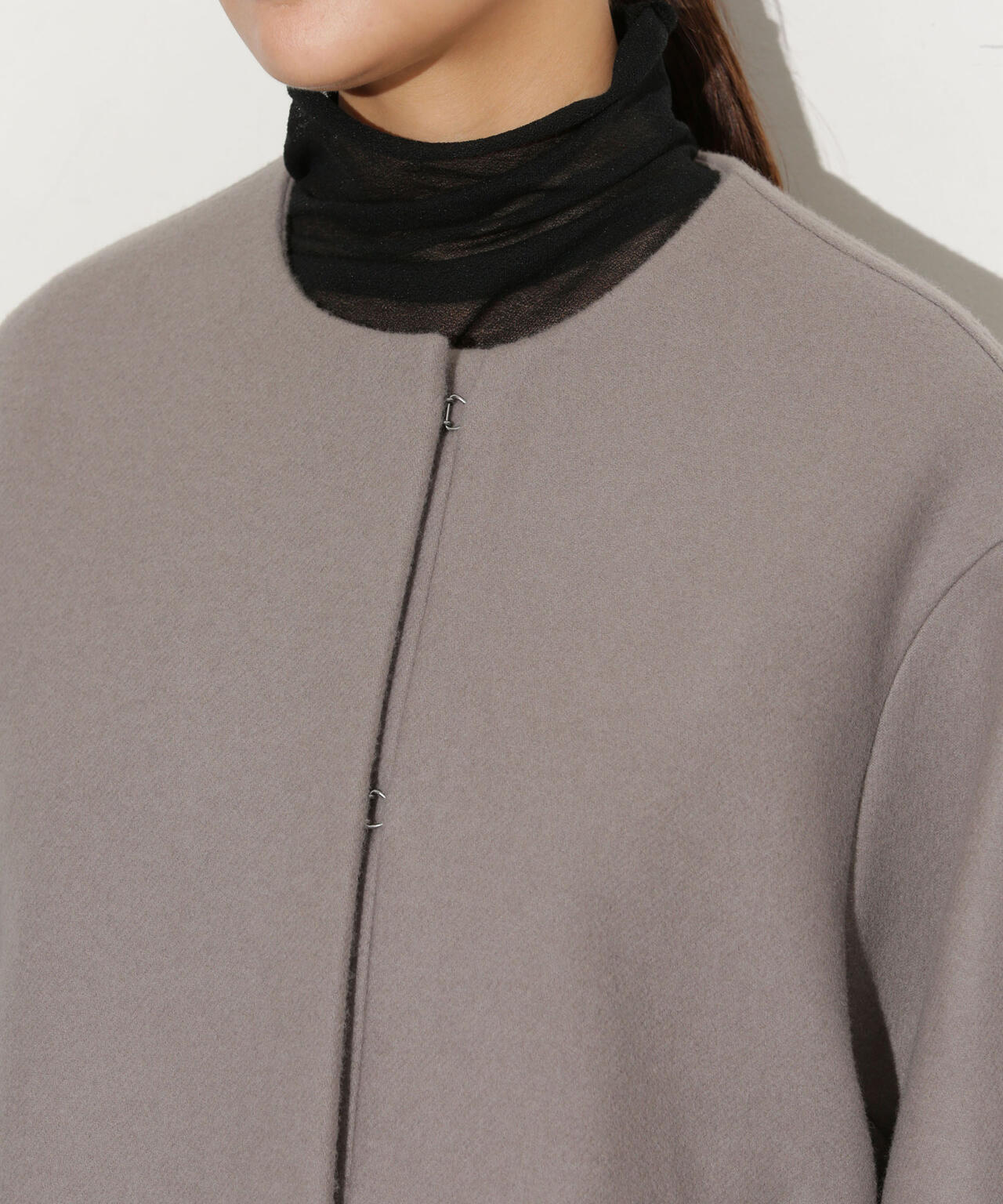 ハミルトンラムズウールノーカラーショートコート | NANO universe