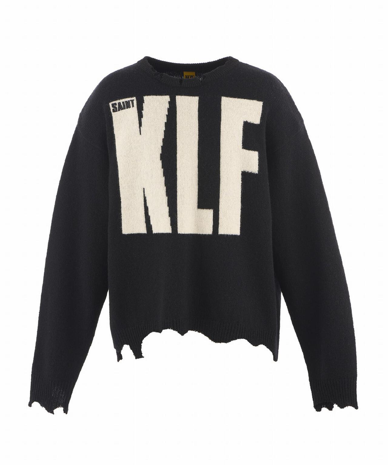 SAINT MICHAEL/セントマイケル/KLF CREW NEECK KNIT/KLF/BLACK | ROYAL