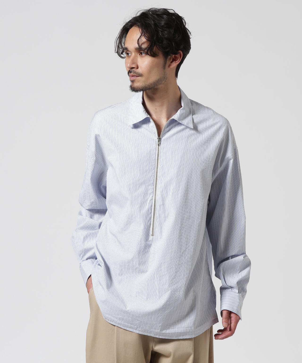 Toironier/トワロニエ/Stripe Half-Zip Shirt | GARDEN（ガーデン