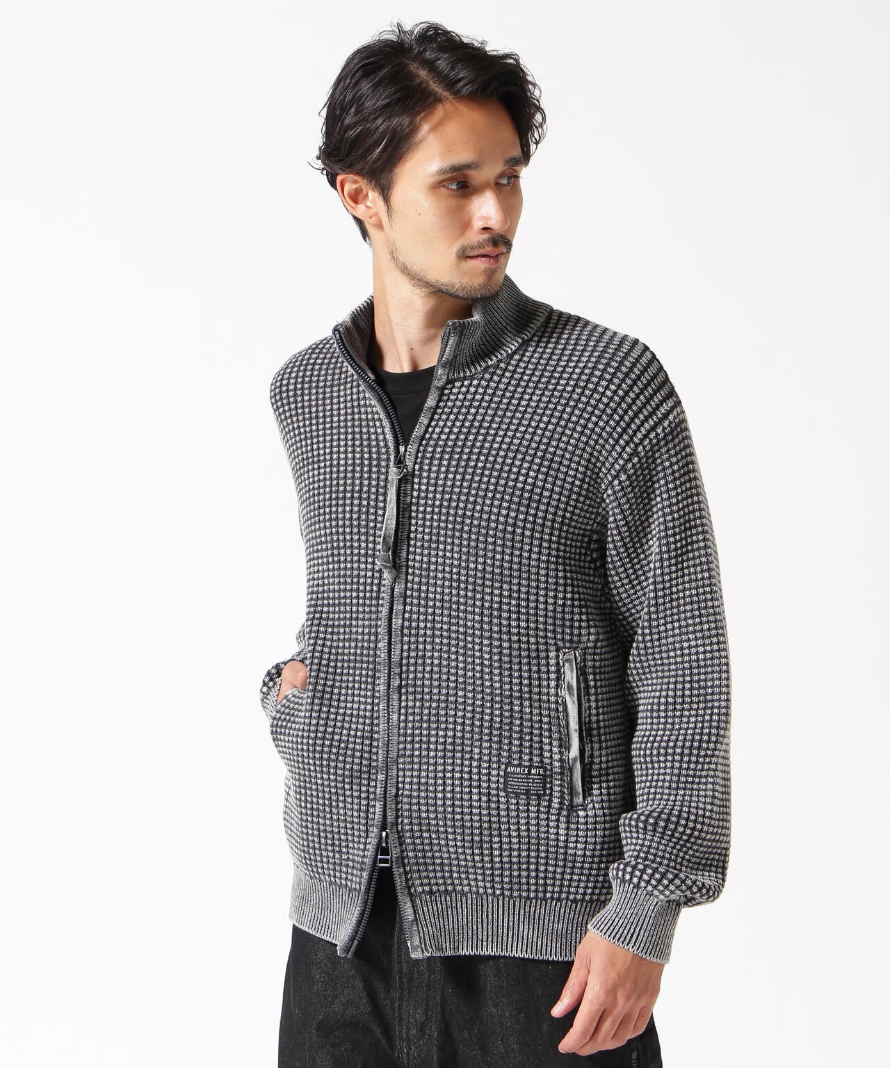 直営店限定》FADE WASH COMMAND ZIP UP KNIT / フェイドウォッシュ
