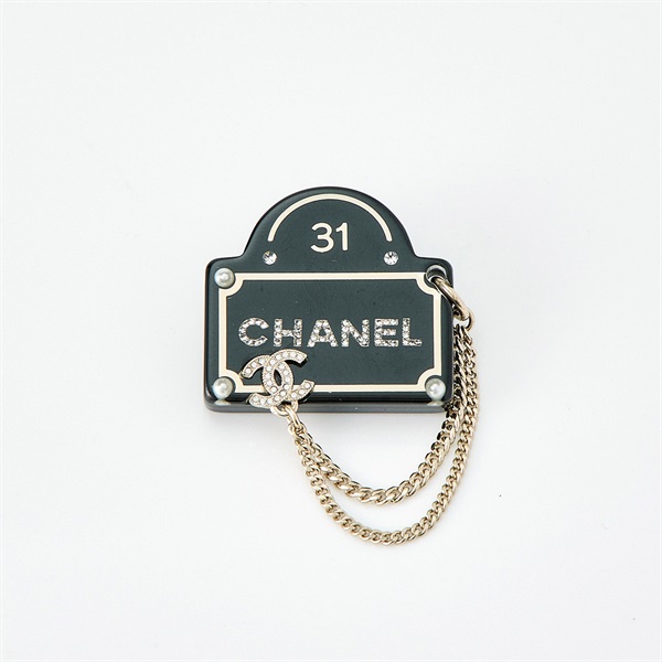 CHANEL ココマーク ブローチ ブラック ゴールド レジン GP ライン