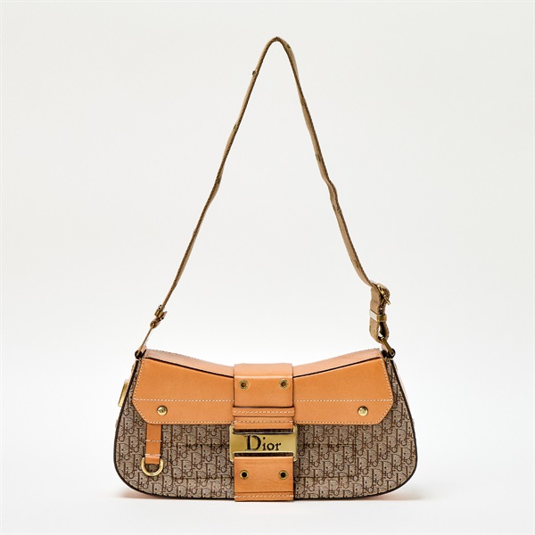 Christian Dior ショルダーバッグ ブラウン ベージュ ゴールド