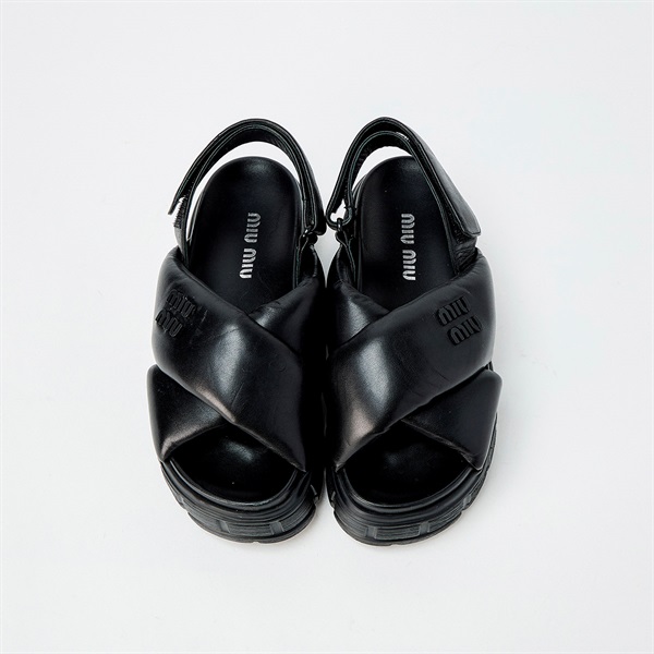 MIU MIU サンダル 36 ブラック ナッパレザー | MixTHINKS（ミックス