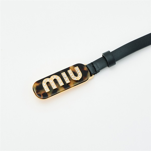 MIU MIU ベルト 32/80 5CC504 ブラック ブラウン ゴールド GP レザー