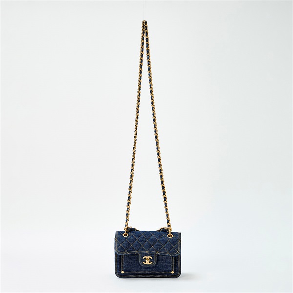 CHANEL マトラッセ 2021年以降 ショルダーバッグ ブルー ゴールド