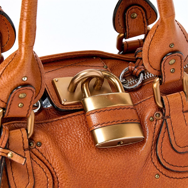 Chloe パディントン ミディアム ハンドバッグ ブラウン ゴールド