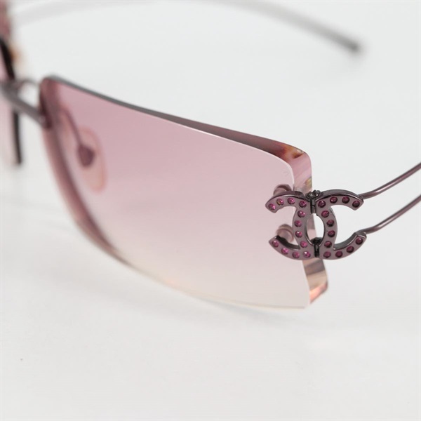 CHANEL ココマーク サングラス 72□14 120 178/8H パープル メタル