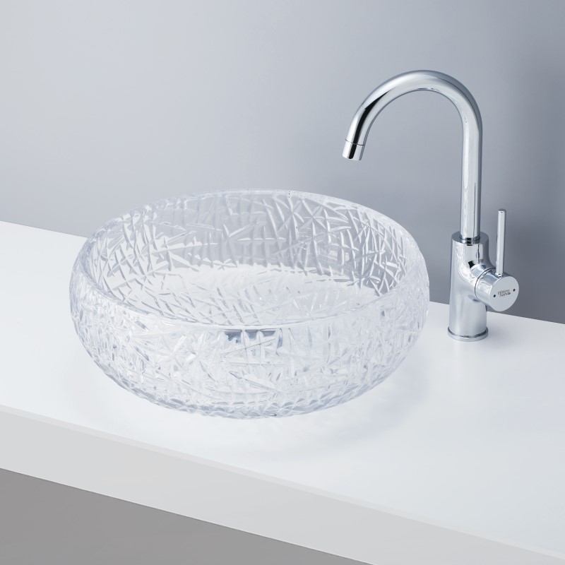 洗面ボウル ガラスボウル-07 B266 水栓・排水トラップ・排水金具4点