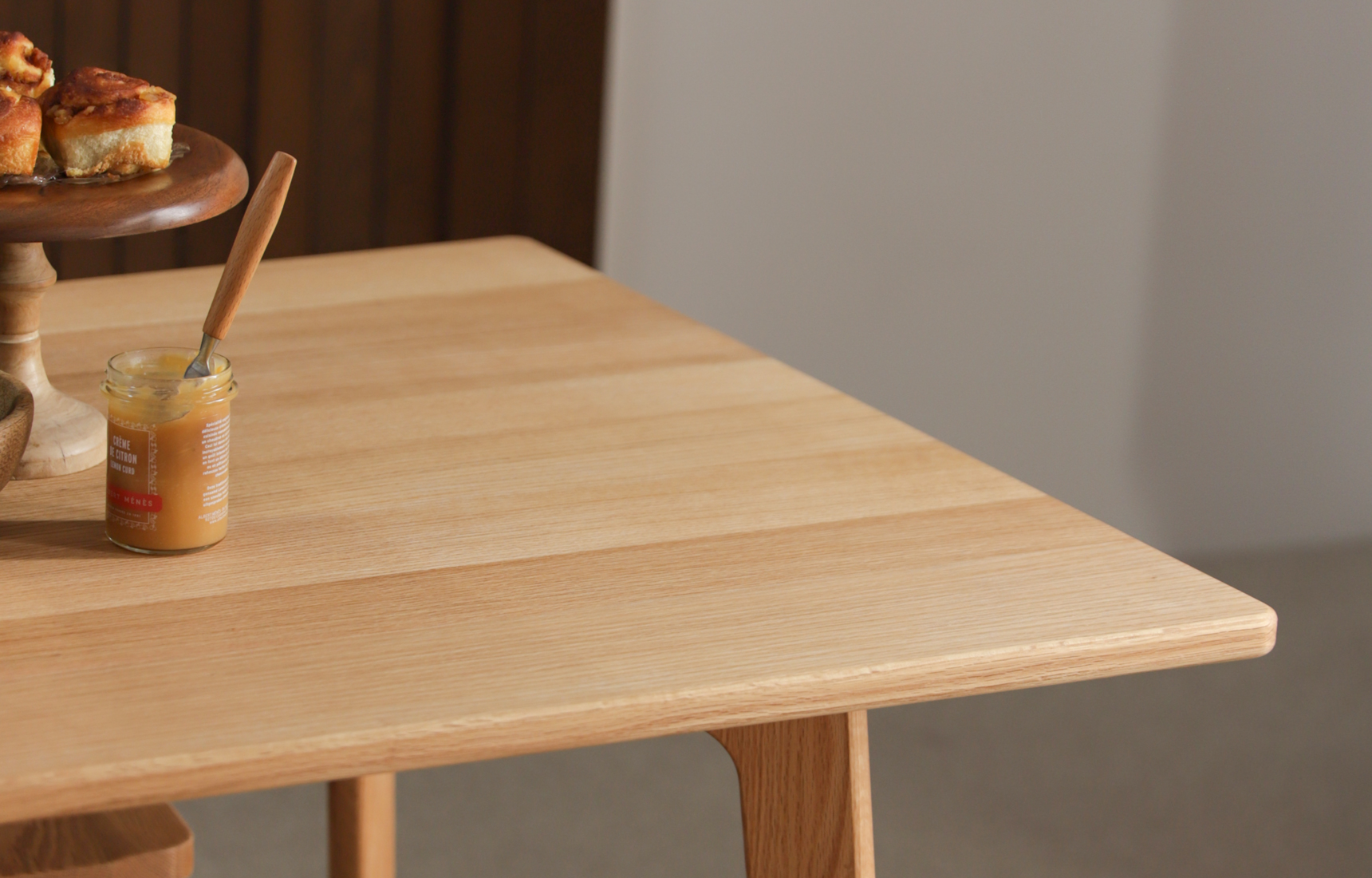 モモナチュラル 無垢 オーク ダイニングテーブル 北欧 アイアン W100cm