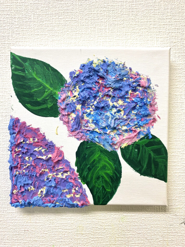 キャンバス油絵 phorn 美しいラズちゃんと青い花 メモリアル