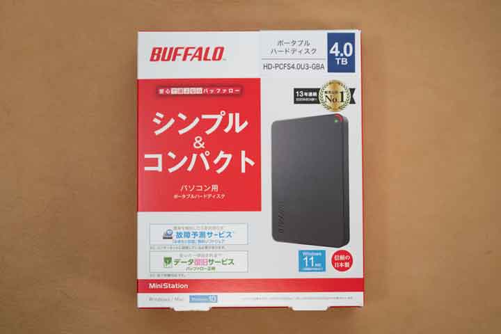 AmazonでBUFFALOの4TBポータブルHDD「HD-PCFS4.0U3-GBA」購入！その