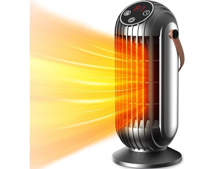 セラミックヒーター 小型 省エネ 足元ヒーター 2段階温風切替 600W