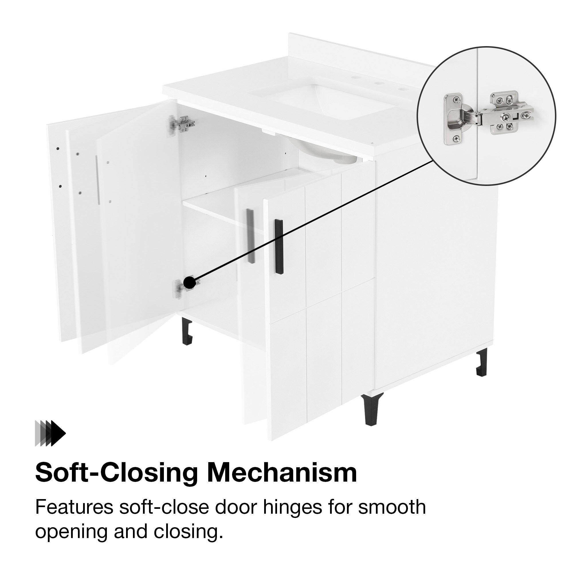 OVE Decors Zenia 36-in Pure white Undermount Single Sink Bathroom
