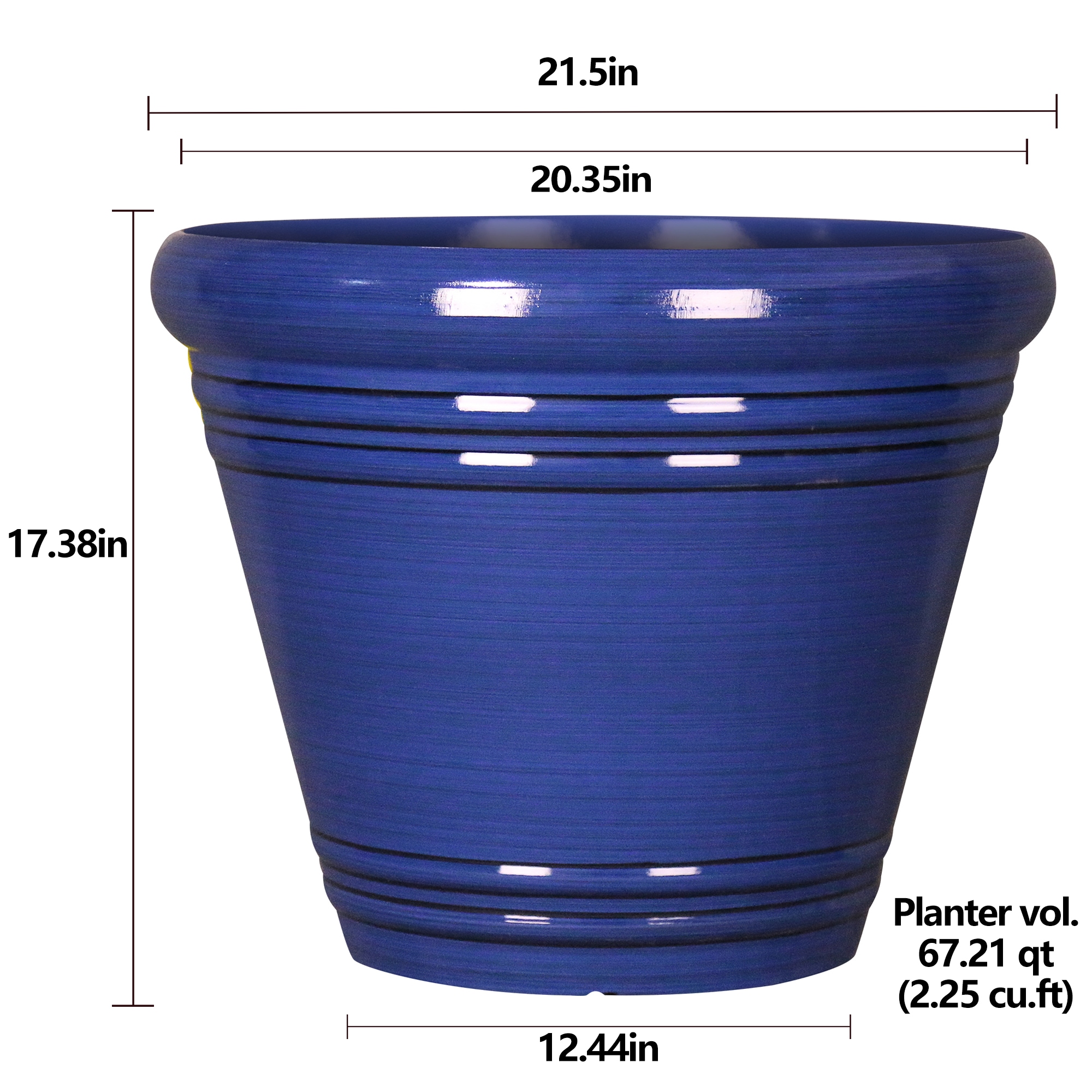 Style Selections 20.35-in W Extra Large Blue Resin Contemporary