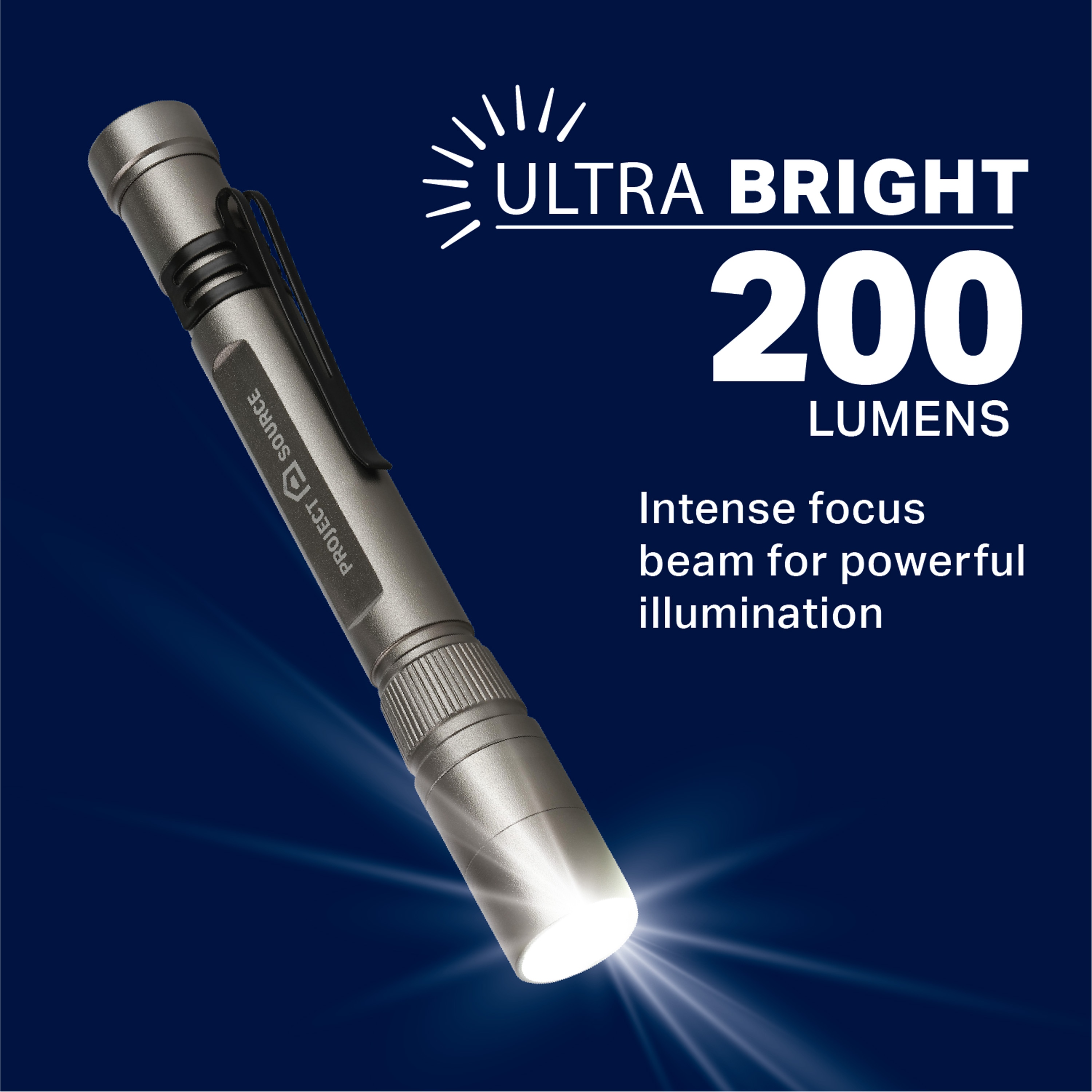 Project Source 180-Lumen 2 Modes LED Spotlight Flashlight with