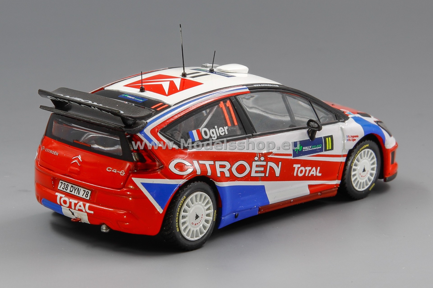 IXO RAM356 Citroen C4 WRC No.11 Rally Ireland 2009 S.Ogier / J