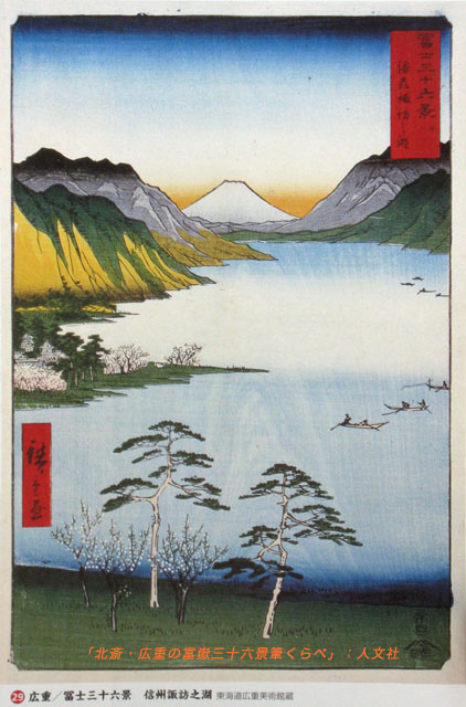 諏訪湖から見る富士