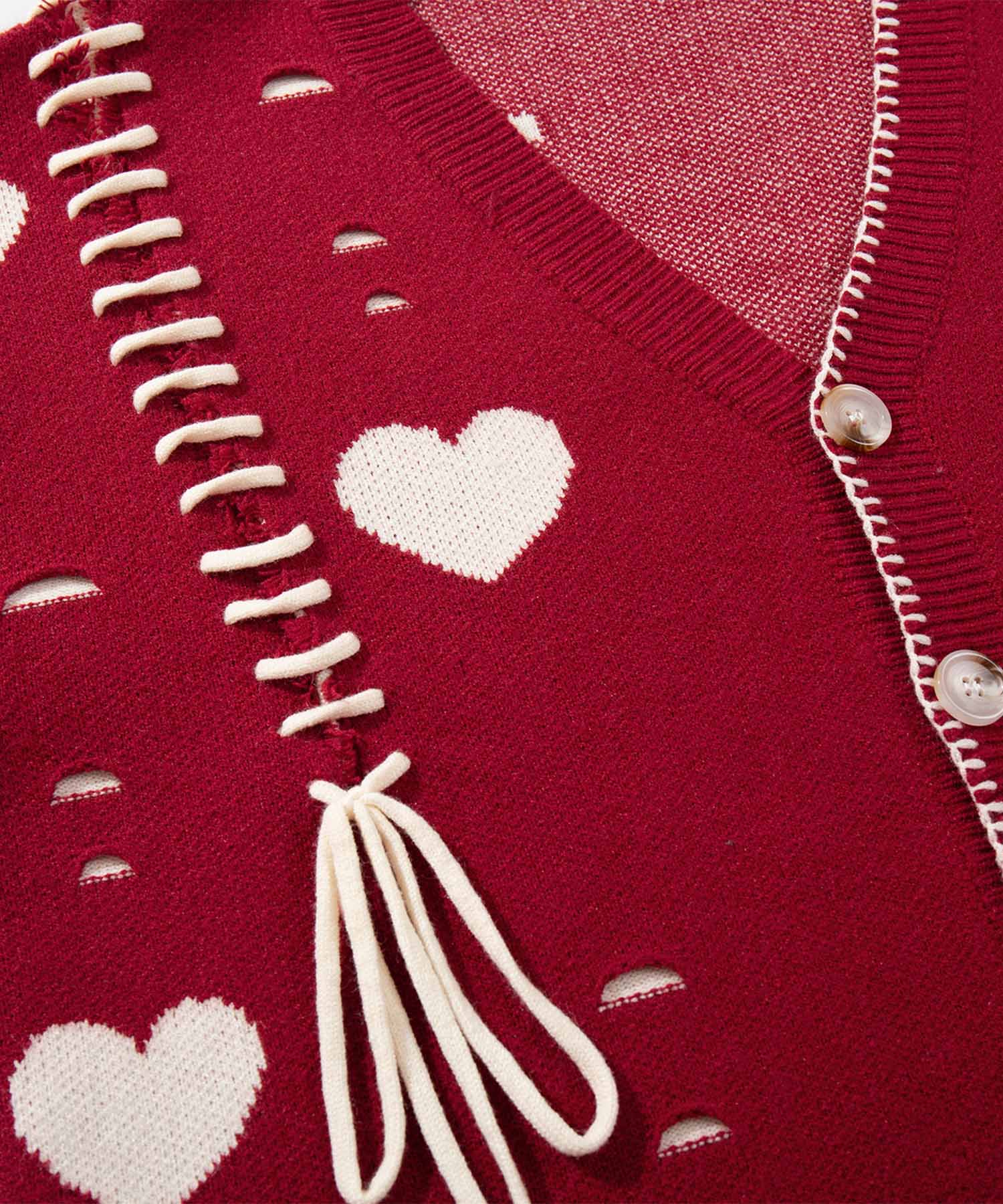 HOOK -original-】ボロボロのハート総柄クレイジーステッチ