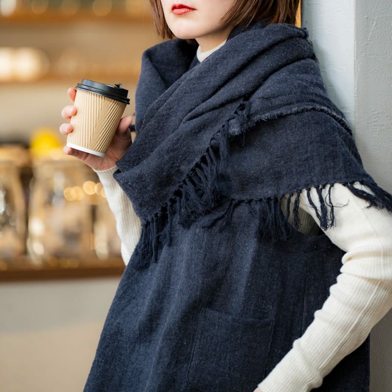 ヘリンボン リネン ウール 生地 ラミーリネンウールヘリンボン25番手