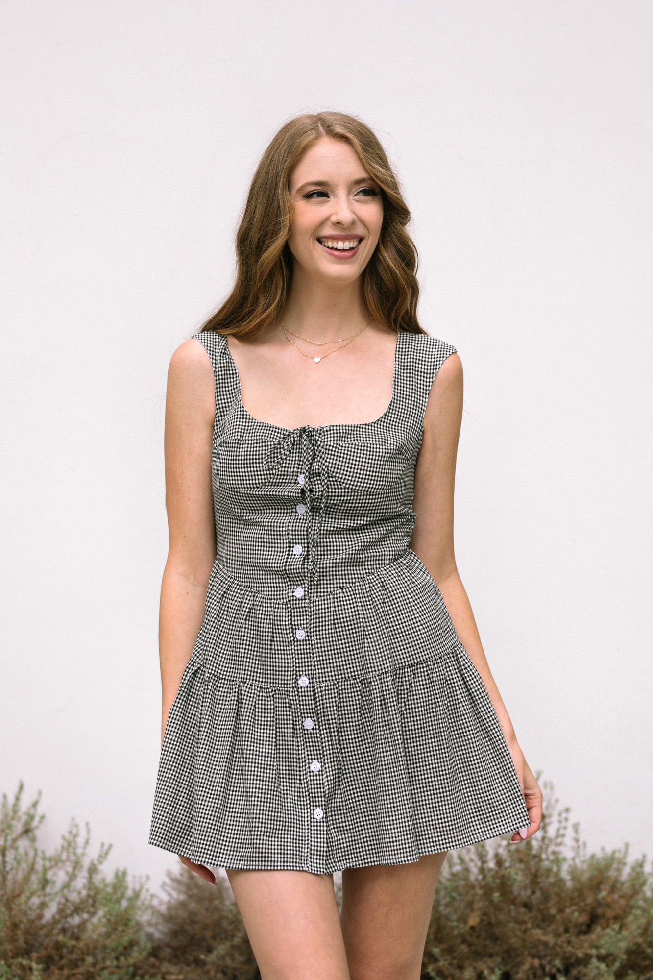 Brynn Gingham Mini Dress - Morning Lavender Boutique Dresses