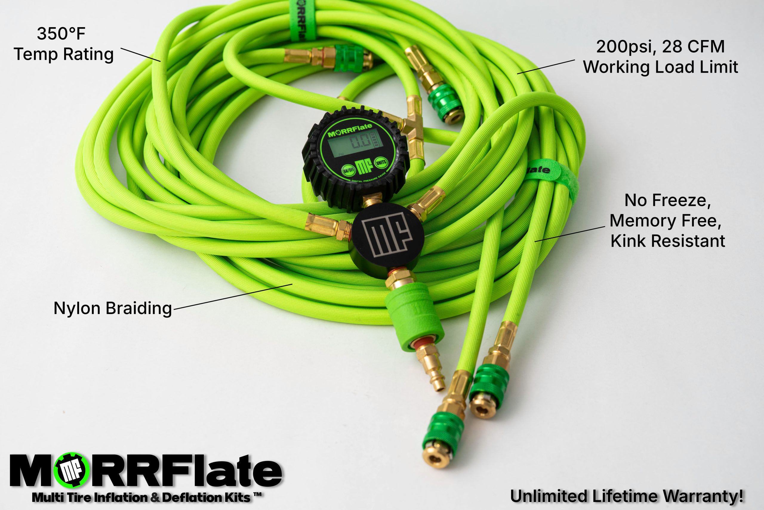 MORRFlate Braided Quad: 4-Tire Hose Kit, Up to 125