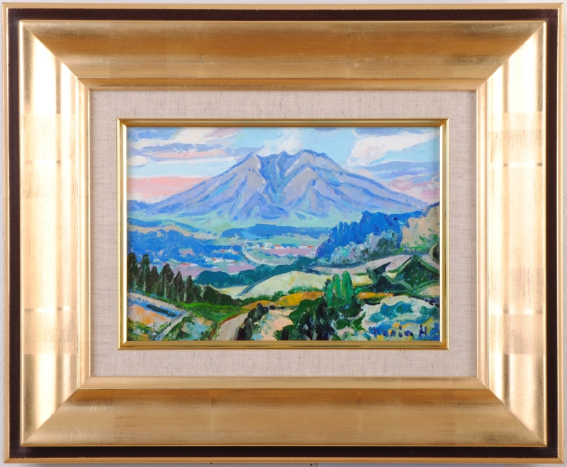 油絵の絵画で阿蘇の絵を描いた半沢国雄の油絵「根子岳」をご購入