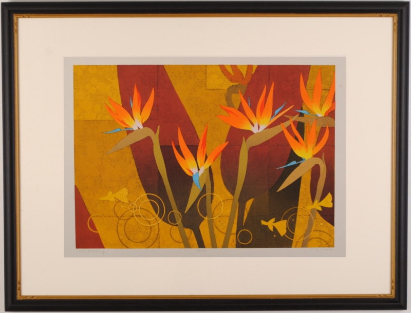 本荘正彦 伝えたい言葉 木版画で本荘正彦が制作したシクラメンの花の絵